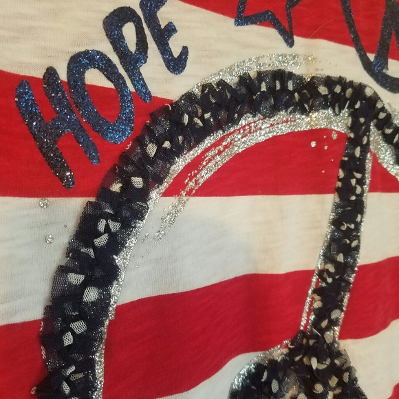 Cold Shoulder Ruffled ✌ Patriotic 🇺🇸 Burn Out - Picture 4 of 6